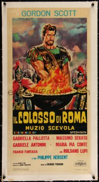 5a0669 HERO OF ROME linen Italian locandina 1964 great Renato Casaro art of gladiator Gordon Scott!