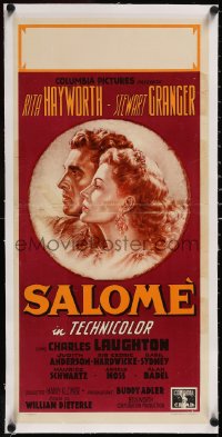 5a0672 SALOME linen Italian locandina 1954 Ballester art of Rita Hayworth & Granger, very rare!