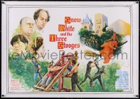 5a0196 SNOW WHITE & THE THREE STOOGES linen South American 1961 art of Moe, Larry & Joe, ultra rare!