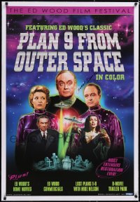 5a0185 PLAN 9 FROM OUTER SPACE signed linen 26x39 video poster R2006 by Conrad Brooks, Ed Wood!