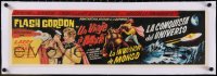 5a0194 FLASH GORDON linen 9x29 South American 1970s compilation of three Buster Crabbe movies!