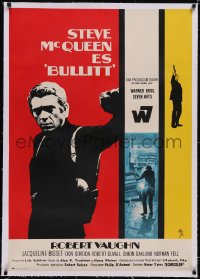 5a0468 BULLITT linen Spanish 1969 Steve McQueen, car chase classic, different MCP art, very rare!