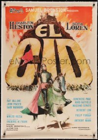 5a0472 EL CID linen Spanish R1963 Anthony Mann directed, Charlton Heston, sexy Sophia Loren, Mac art!