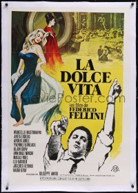 5a0486 LA DOLCE VITA linen Spanish R1990s Federico Fellini, Mastroianni, sexy Anita Ekberg, very rare!