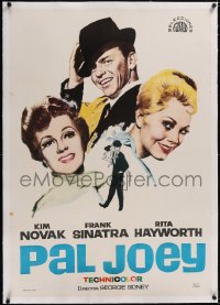 5a0496 PAL JOEY linen Spanish 1966 Jano art of Frank Sinatra, sexy Rita Hayworth & Kim Novak, rare!