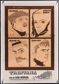 5a0508 TRISTANA linen Spanish R1986 Luis Bunuel, great art of Catherine Deneuve & cast, very rare!