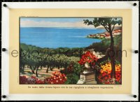 5a0337 BELLEZZE NATURALI D'ITALIA linen 15x22 Italian special poster 1950s art of the Riviera!