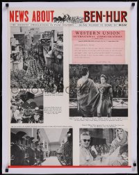 5a0338 BEN-HUR linen 22x29 special poster 1959 created while the movie was being filmed in Rome!