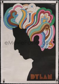 5a0161 DYLAN linen 22x33 music poster 1967 colorful silhouette art of Bob by Milton Glaser!