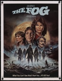 5a0345 FOG linen 18x24 special poster 2013 John Carpenter, Adrienne Barbeau, different Osbourn art!