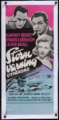 5a0229 KEY LARGO linen Swedish stolpe R1969 Bogart, Bacall, Edward G. Robinson, John Huston noir!