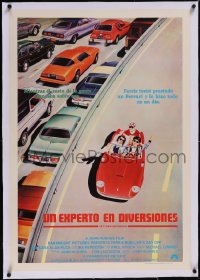 5a0152 FERRIS BUELLER'S DAY OFF linen Venezuelan 1986 best art of Broderick & friends in Ferrari!