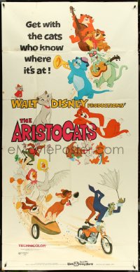 5b0403 ARISTOCATS 3sh 1971 Walt Disney feline jazz musical cartoon, great colorful image!