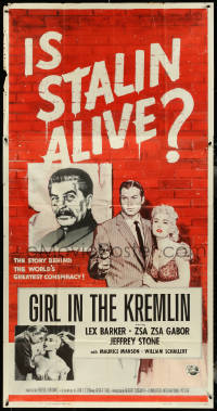 5b0412 GIRL IN THE KREMLIN 3sh 1957 Stalin's weird fetishism, strange rituals + Zsa Zsa Gabor, rare!