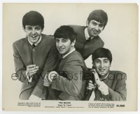 5b1748 BEATLES COME TO TOWN 8x10.25 still 1964 Paul smoking cigarette, John, Ringo & George portrait!