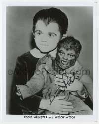 5b0194 BUTCH PATRICK signed 8x10 publicity still 1980s portrait as Eddie Munster holding Woof-Woof!