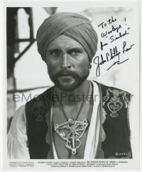 5b0140 JOHN PHILLIP LAW signed 8x10 still 1973 great close up from The Golden Voyage of Sinbad!