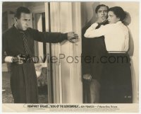 5b1830 KING OF THE UNDERWORLD 7.75x9.5 still 1939 Kay Francis hides Stephenson from Bogart w/ gun!