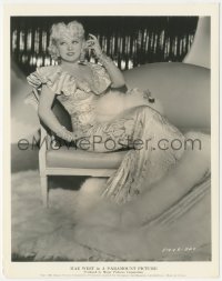 5b1839 MAE WEST 8x10 key book still 1936 sexy Paramount studio portrait in fur-trimmed dress!