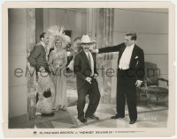 5b1852 MONKEY BUSINESS 8x10.25 still 1931 man stops Groucho Marx wearing oversized cowboy hat!