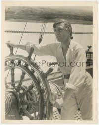 5b1858 MUTINY ON THE BOUNTY 8x10.25 still 1935 great close up of Clark Gable at ship's wheel!