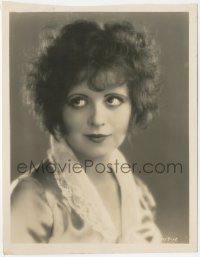 5b1882 RED HAIR 8x10 key book still 1928 head & shoulders portrait of sexy Clara Bow in satin robe!