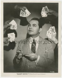 5b1900 SMART MONEY 8x10 still 1931 Edward G. Robinson surrounded by five winning poker hands!