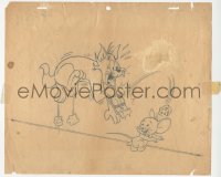 5b0453 TOM & JERRY animation art 1940s great cartoon pencil drawing of Hanna-Barbera's cat & mouse!