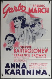 5b0921 ANNA KARENINA 1sh R1962 beautiful Greta Garbo, Fredric March, Freddie Bartholomew