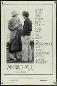 5b0922 ANNIE HALL revised 1sh 1977 full-length Woody Allen & Diane Keaton, a new comedy!