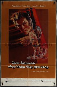 5b0923 ANY WHICH WAY YOU CAN 1sh 1980 cool artwork of Clint Eastwood & Clyde by Bob Peak!