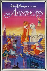 5b0925 ARISTOCATS 1sh R1987 Walt Disney feline jazz musical cartoon, great colorful art!