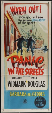 5b0575 PANIC IN THE STREETS Aust daybill 1951 Elia Kazan noir, completely different art, ultra rare!