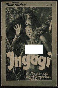 5b1404 INGAGI Austrian program 1931 African half-human/half-ape creature, filmed in Brooklyn, rare!