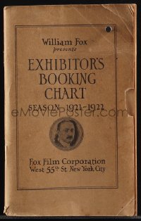 5b1417 FOX EXHIBITORS BOOKING CHART 4x7 book 1921 full-page portraits of stars w/Buck Jones, rare!