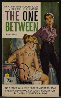 5b1488 ONE BETWEEN paperback book 1962 man and wife fought each other for this sensuous woman!