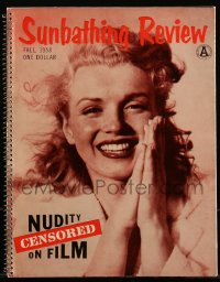 5b0490 SUNBATHING REVIEW spiral-bound softcover book 1958 Marilyn Monroe, nudity censored on film!