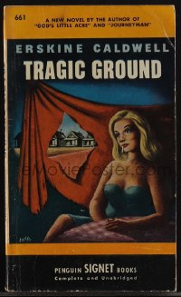 5b1497 TRAGIC GROUND paperback book 1948 Jonas art, Erskine Caldwell's new sexploitation novel!