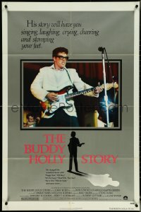 5b0965 BUDDY HOLLY STORY 1sh 1978 Gary Busey, great art of electrified guitar, rock 'n' roll