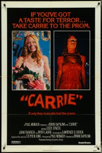 5b0976 CARRIE 1sh 1976 Stephen King, Sissy Spacek before and after her bloodbath at the prom!