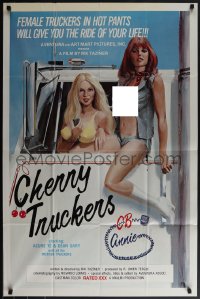 5b0981 CHERRY TRUCKERS 1sh 1976 artwork of sexy barely-clothed female truckers by Chet Collom!