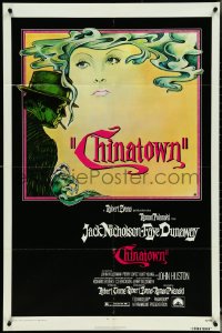 5b0985 CHINATOWN 1sh 1974 Roman Polanski, Jim Pearsall art of smoking Jack Nicholson & Faye Dunaway!