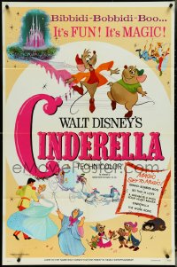 5b0988 CINDERELLA 1sh R1973 Disney's classic musical cartoon, the greatest love story ever told!