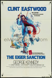 5b1047 EIGER SANCTION 1sh 1975 Clint Eastwood's lifeline was held by the assassin he hunted!