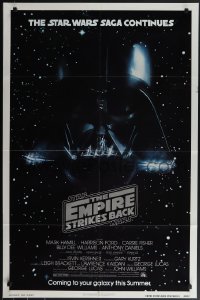 5b1053 EMPIRE STRIKES BACK NSS style advance 1sh 1980 George Lucas classic, Darth Vader in space!