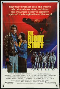 5b1284 RIGHT STUFF English 1sh 1983 different art of Sam Shepard & the first NASA astronauts!