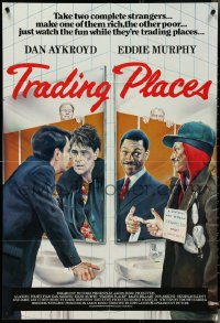 5b1350 TRADING PLACES English 1sh 1983 great different Purkis art of Eddie Murphy & Dan Aykroyd!