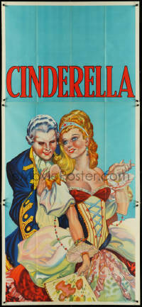 5b0407 CINDERELLA stage play English 3sh 1930s romantic art of classic fairy tale character & prince!