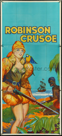 5b0427 ROBINSON CRUSOE stage play English 3sh 1930s sexy close up of female hero by Friday & ship!