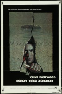 5b1059 ESCAPE FROM ALCATRAZ 1sh 1979 Eastwood busting out by Lettick, Don Siegel prison classic!